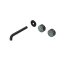 SERENITY WALL BASIN SET 160/185/220MM OFFSET SPOUT WITH VERDE ALPI HANDLE TRIM KIT ONLY MATTE BLACK