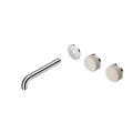 SERENITY WALL BASIN SET 160/185/220MM OFFSET SPOUT WITH ROME TRAVERTINE HANDLE TRIM KIT ONLY CHROME