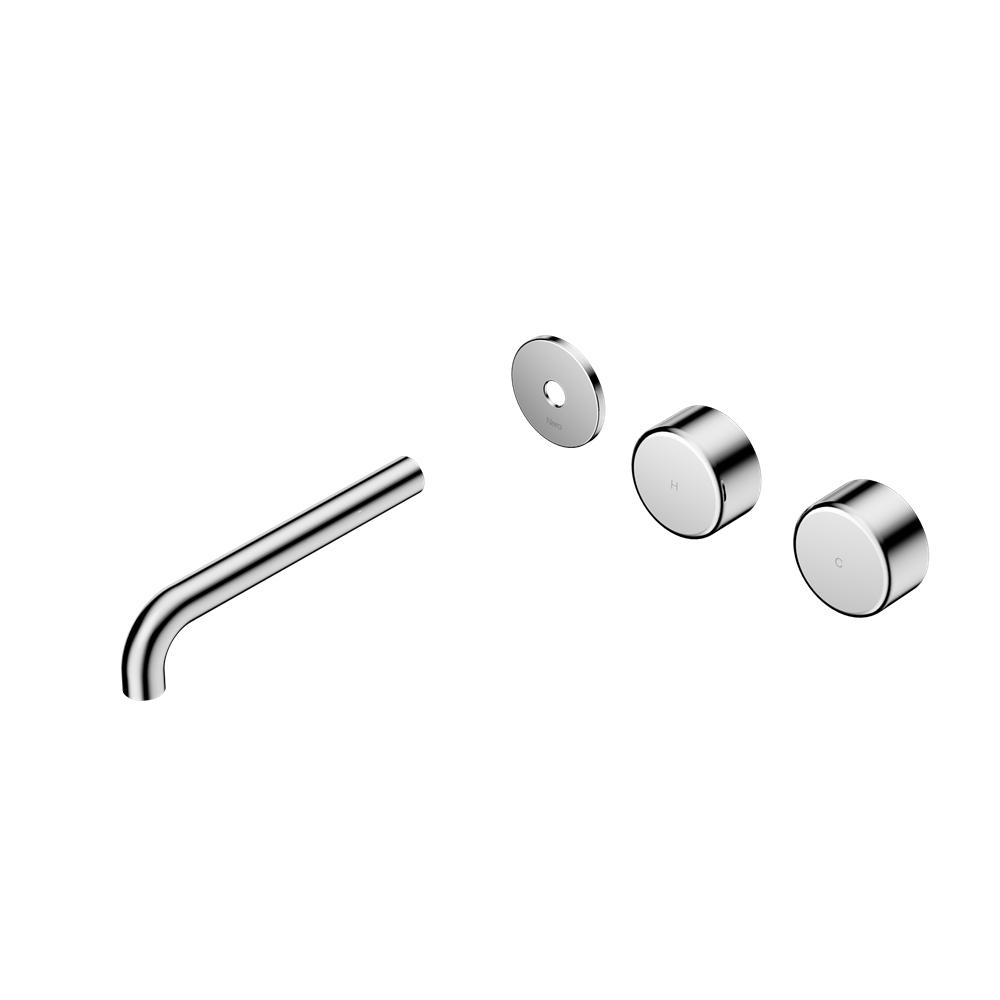 SERENITY WALL BASIN SET 160/185/220MM OFFSET SPOUT WITH METAL HANDLE TRIM KIT ONLY CHROME