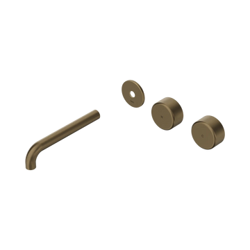 Serenity Wall Basin Set 185/220mm Offset Spout With Metal Handle Trim Kit Only Tumbled Antique Brass