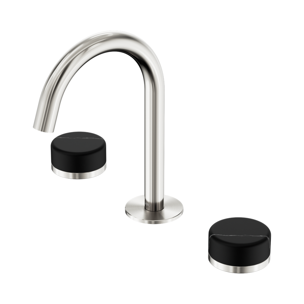 SERENITY BASIN SET ARC SPOUT WITH MARQUINA BRUSHED NICKEL