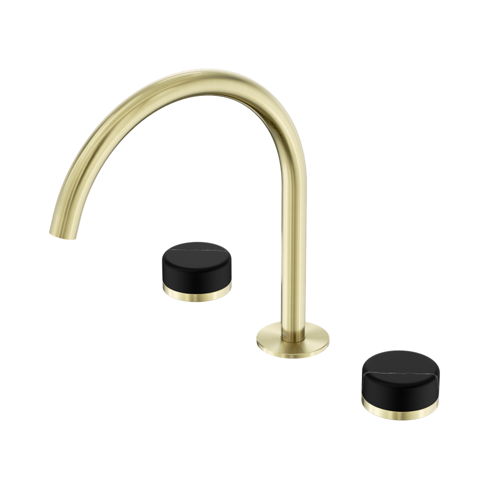SERENITY BATH/KITCHEN SET ARC SPOUT WITH MARQUINA BRUSHED GOLD