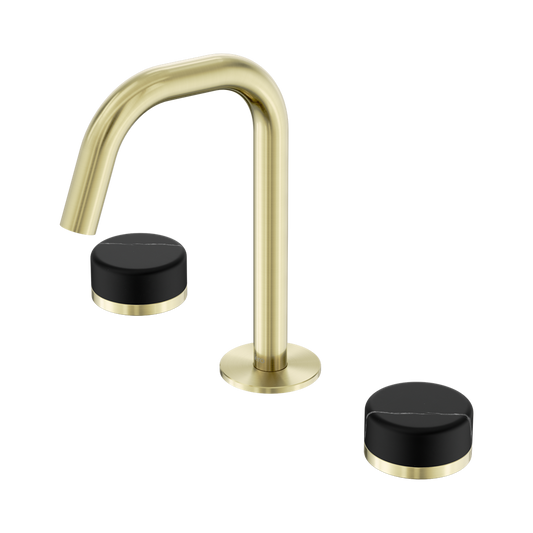 SERENITY BASIN SET EDGE SPOUT WITH MARQUINA BRUSHED GOLD