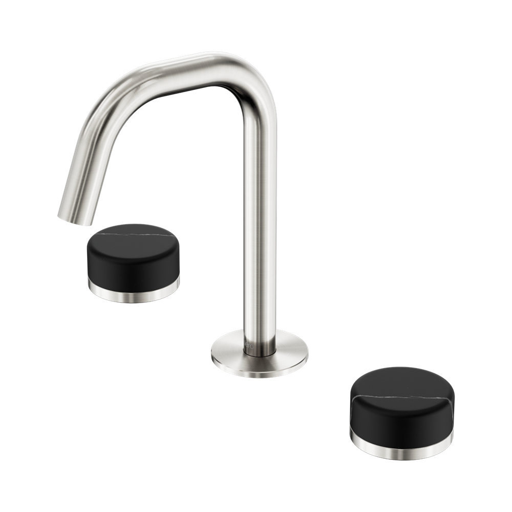 SERENITY BASIN SET EDGE SPOUT WITH MARQUINA BRUSHED NICKEL