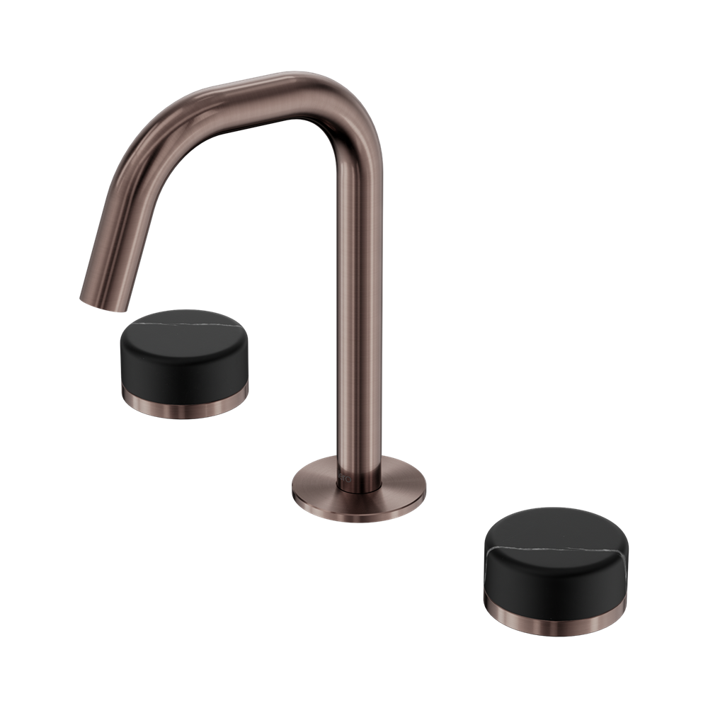SERENITY BASIN SET EDGE SPOUT WITH MARQUINA BRUSHED BRONZE