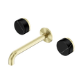 SERENITY WALL BASIN SET 160/185/220MM SPOUT WITH MARQUINA BRUSHED GOLD