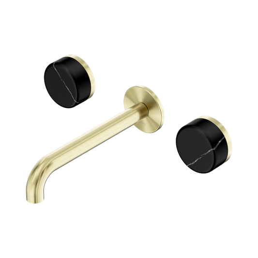 SERENITY WALL BASIN SET 160/185/220MM SPOUT WITH MARQUINA BRUSHED GOLD