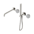 SERENITY PROGRESSIVE SHOWER SYSTEM WITH SPOUT WITH CARRARA HANDLE AND SLIM SHOWER BRUSHED NICKEL