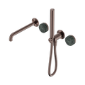 SERENITY PROGRESSIVE SHOWER SYSTEM WITH SPOUT WITH VERDE ALPI HANDLE AND SLIM SHOWER BRUSHED BRONZE