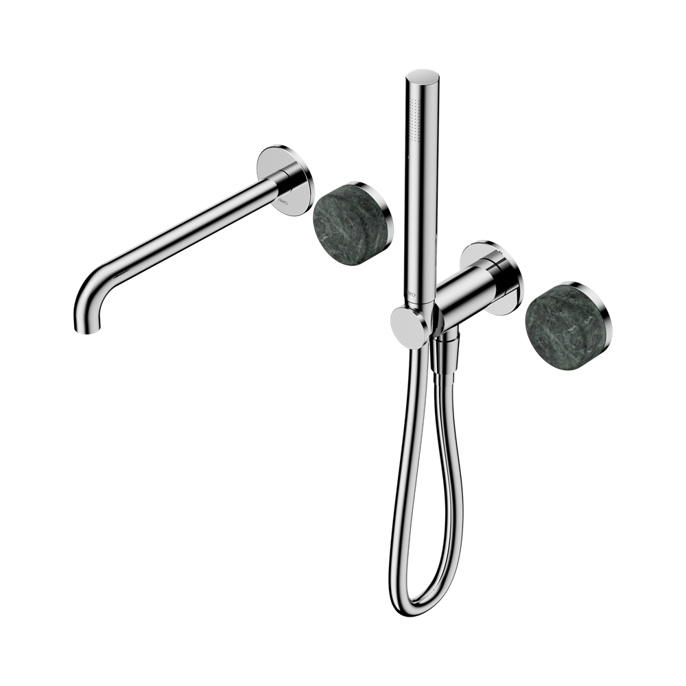 SERENITY PROGRESSIVE SHOWER SYSTEM WITH SPOUT WITH VERDE ALPI HANDLE AND SLIM SHOWER CHROME