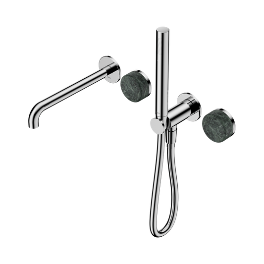 SERENITY PROGRESSIVE SHOWER SYSTEM WITH SPOUT WITH VERDE ALPI HANDLE AND SLIM SHOWER CHROME