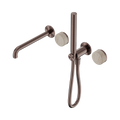 SERENITY PROGRESSIVE SHOWER SYSTEM WITH SPOUT WITH ROME TRAVERTINE HANDLE AND SLIM SHOWER BRUSHED BRONZE
