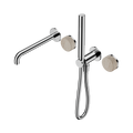 SERENITY PROGRESSIVE SHOWER SYSTEM WITH SPOUT WITH ROME TRAVERTINE HANDLE AND SLIM SHOWER CHROME