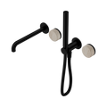 SERENITY PROGRESSIVE SHOWER SYSTEM WITH SPOUT WITH ROME TRAVERTINE HANDLE AND SLIM SHOWER MATTE BLACK