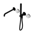 SERENITY PROGRESSIVE SHOWER SYSTEM WITH SPOUT WITH ARABESCATO CORCHIA HANDLE AND SLIM SHOWER MATTE BLACK