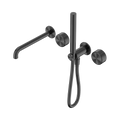 SERENITY PROGRESSIVE SHOWER SYSTEM WITH SPOUT WITH METAL HANDLE AND SLIM SHOWER GUN METAL