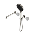 SERENITY PROGRESSIVE SHOWER SYSTEM WITH SPOUT WITH CARRARA HANDLE AND SERENITY HAND SHOWER BRUSHED NICKEL