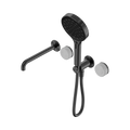 SERENITY PROGRESSIVE SHOWER SYSTEM WITH SPOUT WITH CARRARA HANDLE AND SERENITY HAND SHOWER GUN METAL