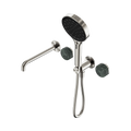 SERENITY PROGRESSIVE SHOWER SYSTEM WITH SPOUT WITH VERDE ALPI HANDLE AND SERENITY HAND SHOWER BRUSHED NICKEL