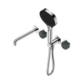 SERENITY PROGRESSIVE SHOWER SYSTEM WITH SPOUT WITH VERDE ALPI HANDLE AND SERENITY HAND SHOWER CHROME