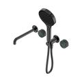 SERENITY PROGRESSIVE SHOWER SYSTEM WITH SPOUT WITH VERDE ALPI HANDLE AND SERENITY HAND SHOWER GUN METAL