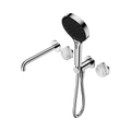 SERENITY PROGRESSIVE SHOWER SYSTEM WITH SPOUT WITH ARABESCATO CORCHIA HANDLE AND SERENITY HAND SHOWER CHROME