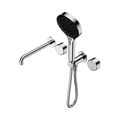 SERENITY PROGRESSIVE SHOWER SYSTEM WITH SPOUT WITH METAL HANDLE AND SERENITY HAND SHOWER CHROME