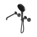SERENITY PROGRESSIVE SHOWER SYSTEM WITH SPOUT WITH METAL HANDLE AND SERENITY HAND SHOWER GUN METAL