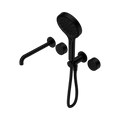 SERENITY PROGRESSIVE SHOWER SYSTEM WITH SPOUT WITH METAL HANDLE AND SERENITY HAND SHOWER MATTE BLACK