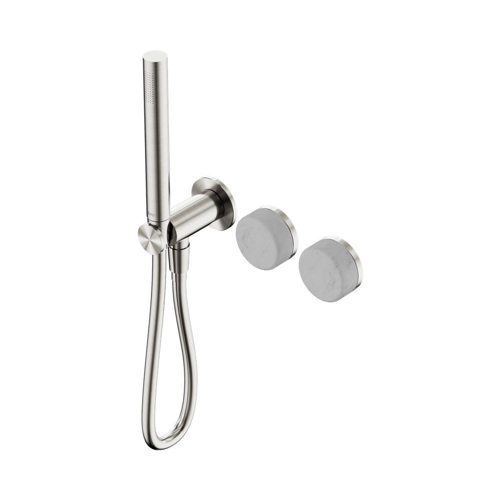SERENITY PROGRESSIVE SHOWER SYSTEM WITH CARRARA HANDLE AND SLIM SHOWER BRUSHED NICKEL