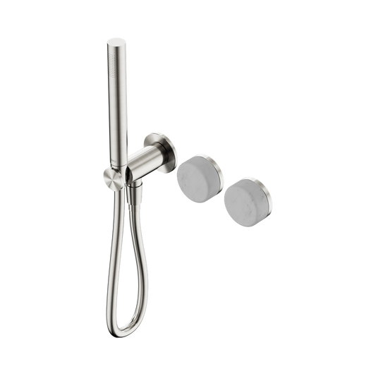SERENITY PROGRESSIVE SHOWER SYSTEM WITH CARRARA HANDLE AND SLIM SHOWER BRUSHED NICKEL