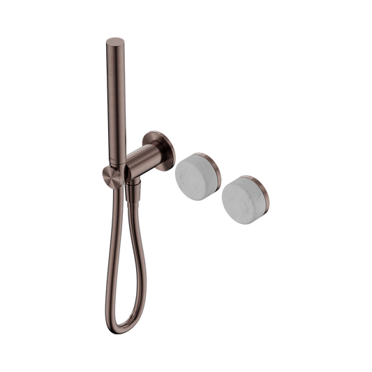 SERENITY PROGRESSIVE SHOWER SYSTEM WITH CARRARA HANDLE AND SLIM SHOWER BRUSHED BRONZE