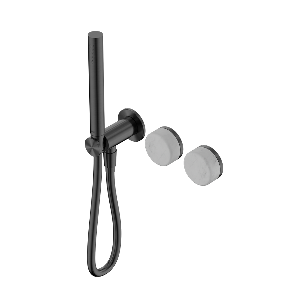 SERENITY PROGRESSIVE SHOWER SYSTEM WITH CARRARA HANDLE AND SLIM SHOWER GUN METAL