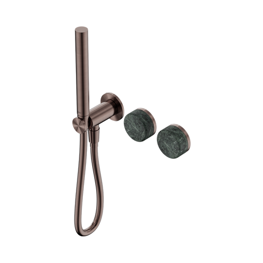 SERENITY PROGRESSIVE SHOWER SYSTEM WITH VERDE ALPI HANDLE AND SLIM SHOWER BRUSHED BRONZE