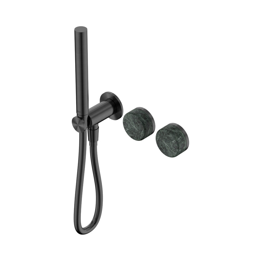 SERENITY PROGRESSIVE SHOWER SYSTEM WITH VERDE ALPI HANDLE AND SLIM SHOWER GUN METAL
