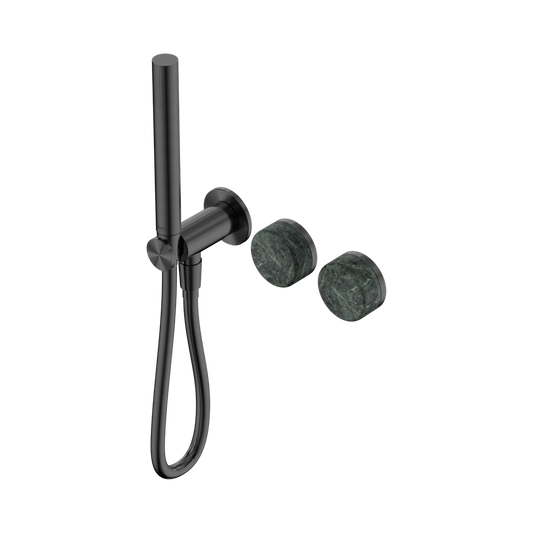 SERENITY PROGRESSIVE SHOWER SYSTEM WITH VERDE ALPI HANDLE AND SLIM SHOWER GUN METAL