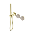 SERENITY PROGRESSIVE SHOWER SYSTEM WITH ROME TRAVERTINE HANDLE AND SLIM SHOWER BRUSHED GOLD