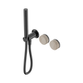 SERENITY PROGRESSIVE SHOWER SYSTEM WITH ROME TRAVERTINE HANDLE AND SLIM SHOWER GUN METAL