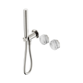 SERENITY PROGRESSIVE SHOWER SYSTEM WITH ARABESCATO CORCHIA HANDLE AND SLIM SHOWER BRUSHED NICKEL