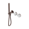 SERENITY PROGRESSIVE SHOWER SYSTEM WITH ARABESCATO CORCHIA HANDLE AND SLIM SHOWER BRUSHED BRONZE