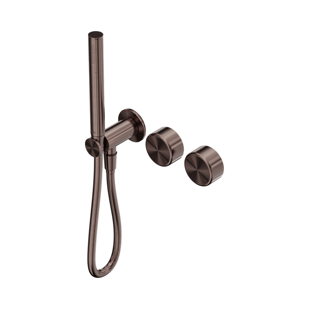 SERENITY PROGRESSIVE SHOWER SYSTEM WITH METAL HANDLE AND SLIM SHOWER BRUSHED BRONZE