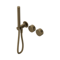 Serenity Progressive Shower System With Metal Handle And Slim Shower Tumbled Antique Brass