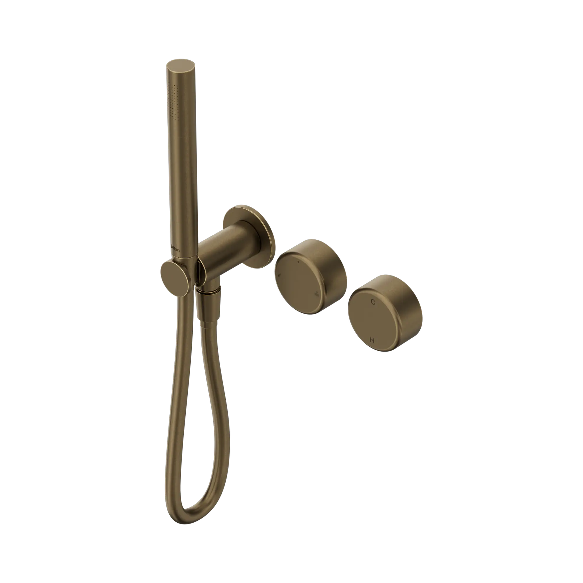 Serenity Progressive Shower System With Metal Handle And Slim Shower Tumbled Antique Brass