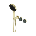 SERENITY PROGRESSIVE SHOWER SYSTEM WITH VERDE ALPI HANDLE AND SERENITY HAND SHOWER BRUSHED GOLD