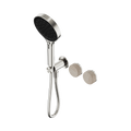 SERENITY PROGRESSIVE SHOWER SYSTEM WITH ROME TRAVERTINE HANDLE AND SERENITY HAND SHOWER BRUSHED NICKEL