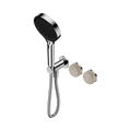 SERENITY PROGRESSIVE SHOWER SYSTEM WITH ROME TRAVERTINE HANDLE AND SERENITY HAND SHOWER CHROME