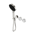 SERENITY PROGRESSIVE SHOWER SYSTEM WITH ARABESCATO CORCHIA HANDLE AND SERENITY HAND SHOWER BRUSHED NICKEL