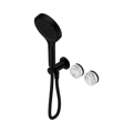 SERENITY PROGRESSIVE SHOWER SYSTEM WITH ARABESCATO CORCHIA HANDLE AND SERENITY HAND SHOWER MATTE BLACK