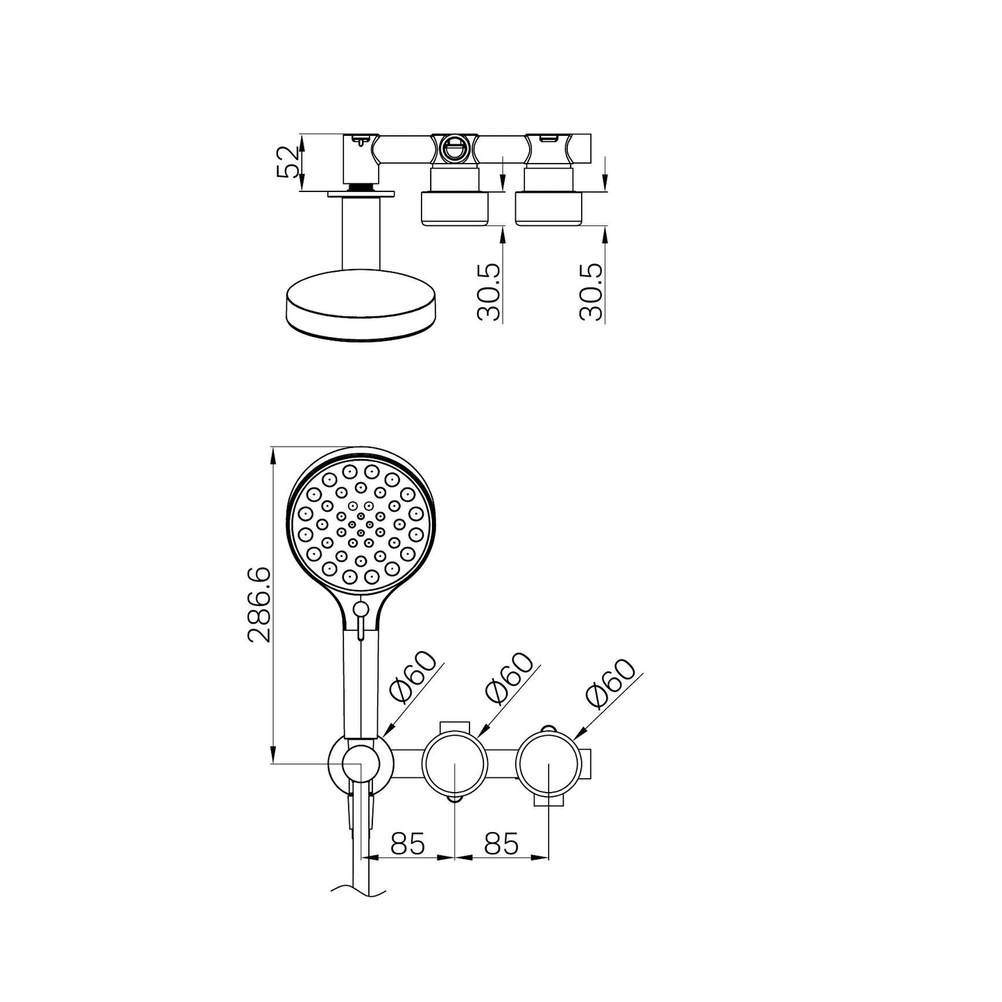 SERENITY PROGRESSIVE SHOWER SYSTEM WITH METAL HANDLE AND SERENITY HAND SHOWER MATTE BLACK