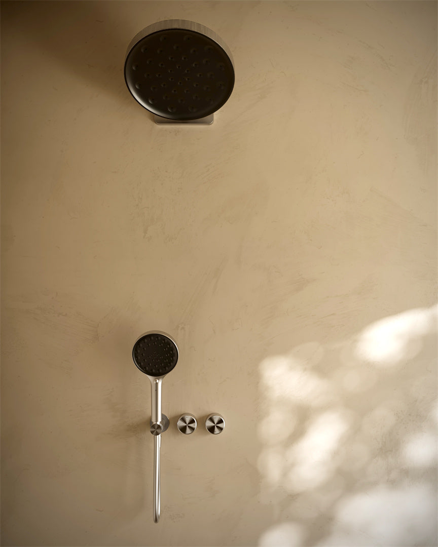 SERENITY PROGRESSIVE SHOWER SYSTEM WITH METAL HANDLE AND SERENITY HAND SHOWER BRUSHED NICKEL